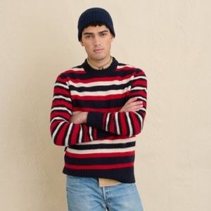 ALEX MILL Wool Striped Crewneck Sweater | M